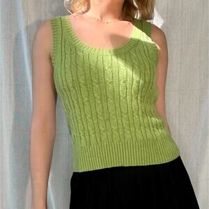 Ann Taylor LOFT Green Sweater Vest Top Size M